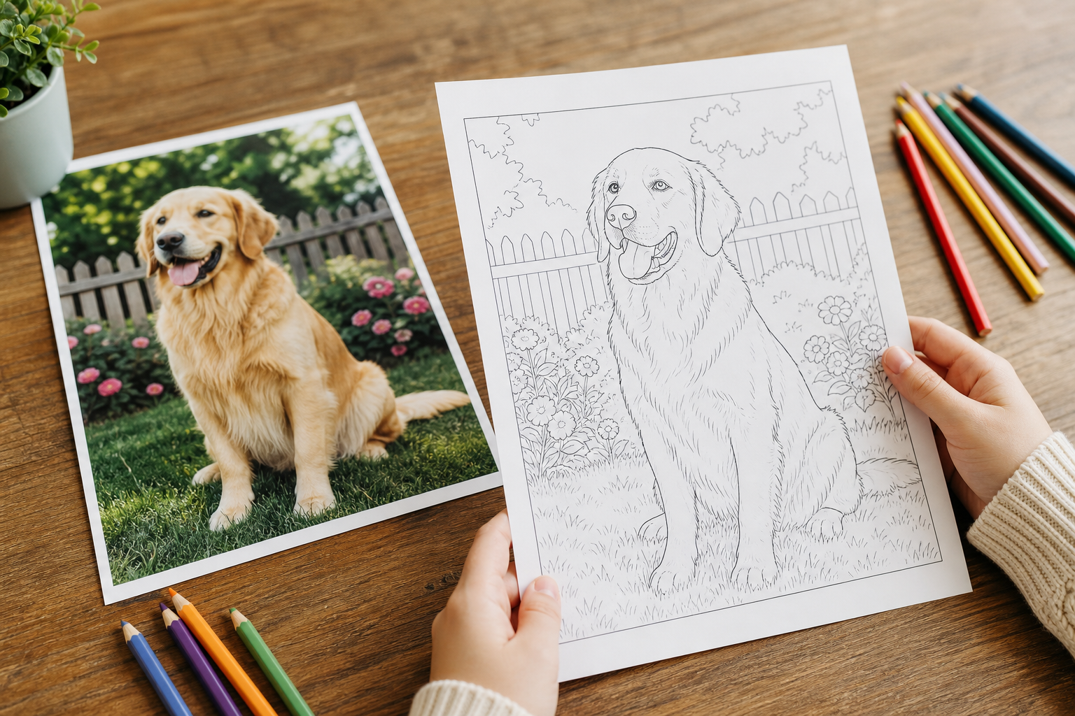Illustration for iColoring AI Image to Coloring Page