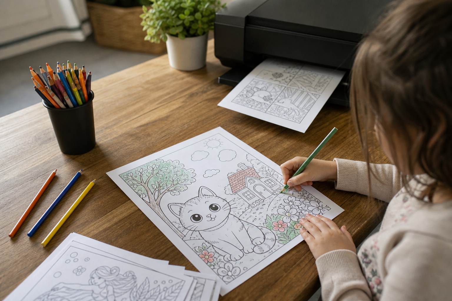 Illustration for YoPrintables AI Coloring Page Generator