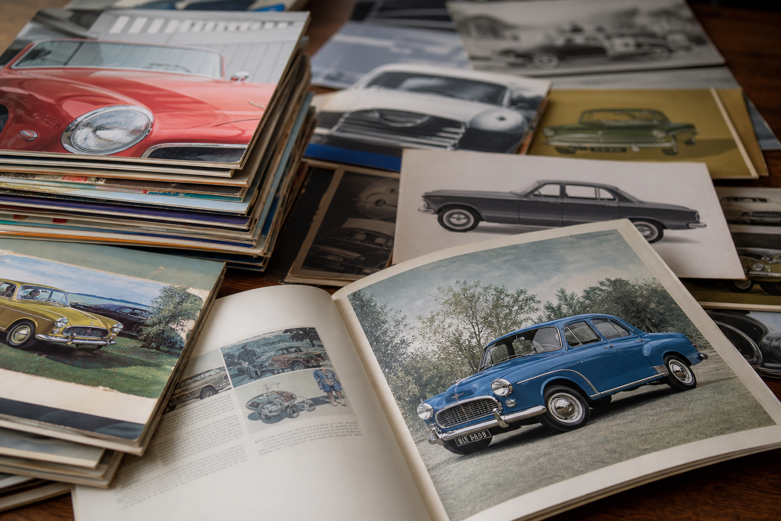 Illustration for Old Car Brochures